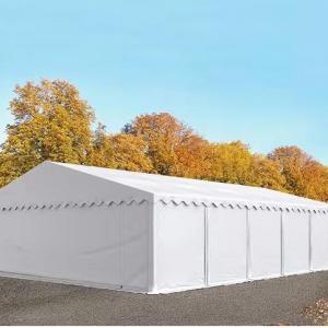 Premium Raktársátor tárolósátor ipari sátor 8x12m ponyva PVC padlókerettel, erősített szerkezettel fehér