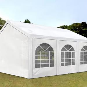 Premium rendezvénysátor és partisátor 3 × 6 m – 18 m², fehér, 100%-ban vízálló  PE ponyvával, stabil horganyzott acélvázzal