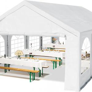 Premium rendezvénysátor sörsátor parti sátor  4x8 m ponyva PE  fehér