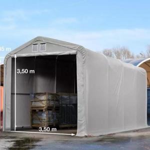 Professzionális extra erős  raktársátor 4x8m bejárat 3,5x3,5 m ponyva PVC