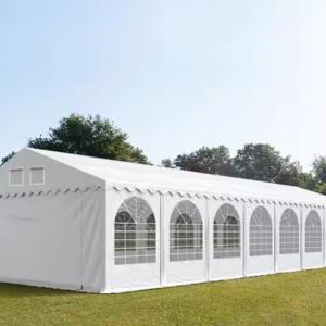 Professzionális extra erős rendezvénysátor 5 × 18 m, 90 m², fehér PVC ponyvával, 2,6 m oldalmagassággal, Ø 50 mm-es erősített acélvázzal és padlókerettel