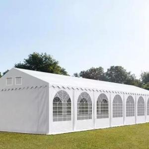 Professzionális extra erős rendezvénysátor 5x16 m, ponyva PVC fehér +2,6 m oldalmagasság, erősített szerkezettel