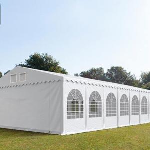 Professzionális extra erős rendezvénysátor 7x30 m, ponyva lángálló PVC  oldalmagasság + 2,6m, erősített szerkezettel fehér