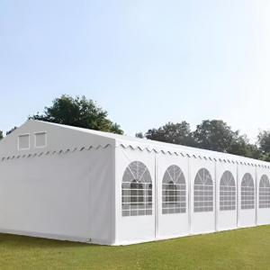 Professzionális extra erős rendezvénysátor, fesztiválsátor 8x16 m, ponyva lángálló PVC oldalmagasság + 2,6m padlókerettel fehér
