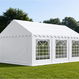 Professzionális lángálló rendezvénysátor, partisátor 3 × 6 m, 18 m², PVC ponyvával, megerősített horganyzott acélszerkezettel, stabil padlókerettel és megerősített tetőszerkezettel