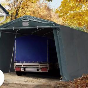 Professzionális mobilgarázs, sátorgarázs 3,3x6,2 m ponyva PVC zöld