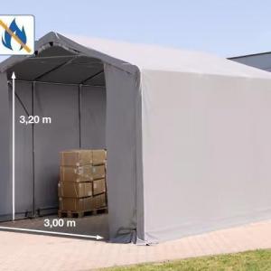 Professzionális ponyva csarnok raktársátor 4x6 m oldalmagasság 3,00 m ponyva  lángálló PVC szürke