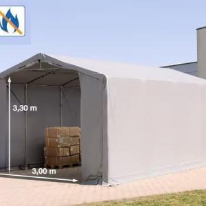 Professzionális ponyva csarnok raktársátor 5x8m oldalmagasság 3,00 m ponyva lángálló PVC szürke