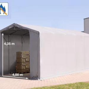 Professzionális ponyva csarnok raktársátor 6x12m oldalmagasság 4,00m ponyva lángálló PVC szürke
