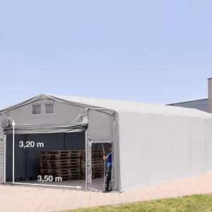 Professzionális ponyva csarnok   raktársátor, tárolósátor ipari sátor 8x12 m oldalmagasság 3,00m  felhúzható kapuval ponyva lángálló PVC szürke