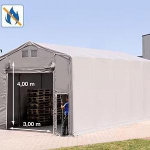 Professzionális ponyva csarnok  raktársátor,ipari sátor 5x10m  oldalmagasság 4,00m emelőkapuval  ponyva lángálló PVC  (50m2)