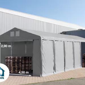 Professzionális raktársátor, ipari sátor 6x12m 3,0 m oldalmagasság, ponyva PVC szürke (72m2)