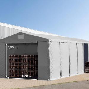 Professzionális raktársátor ipari sátor 8x10 m oldalmagasság 3,60 m ponyva PVC  szürke