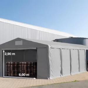 Professzionális raktársátor ipari sátor 8x16m oldalmagasság 3,00m ponyva PVC szürke