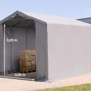 Professzionális raktársátor ponyva csarnok  4x6m  oldalmagasság 3,00m ponyva PVC szürke