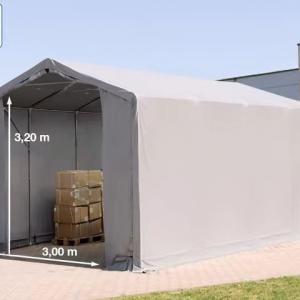 Professzionális raktársátor ponyva csarnok 4x8 m oldalmagasság 3,00m ponyva lángálló  PVC  szürke