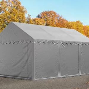 Professzionális raktársátor tároló, műhelysátor 3x6 m ponyva PVC  erősített szerkezettel padlókerettel szürke