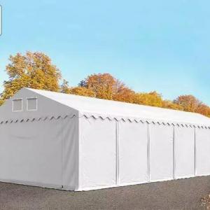 Professzionális raktársátor, tároló sátor 5x12m ponyva lángálló PVC oldalfalmagasság +2,6 m  erősített szerkezet fehér