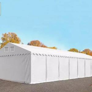 Professzionális raktársátor, tároló sátor 6x20 m ponyva lángálló PVC fehér oldalfalmagasság +2,6 m erősített szerkezettel
