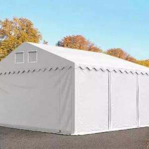 Professzionális raktársátor, tároló sátor 6x6m ponyva PVC oldalmagasság +2,6 m erősített szerkezettel fehér