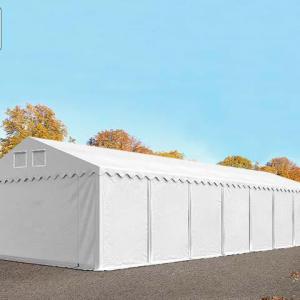 Professzionális raktársátor, tárolósátor 6x16 m ponyva tűzálló PVC 1400 oldalmagasság 2,6 m fehér padlókerettel, erősített szerkezettel fehér