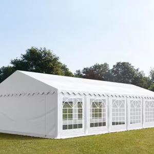 Professzionális rendezvénysátor / partisátor 6 × 12 m,  PVC ponyvával, horganyzott acélvázzal, 2,00 m oldalmagassággal – 72 m², fehér