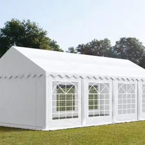 Professzionális rendezvénysátor 3 × 9 m, 27 m², extra erős PVC ponyvával, horganyzott acélszerkezettel, fehér