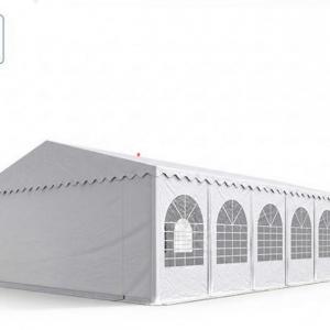 Professzionális  rendezvénysátor 5x12 m, ponyva lángálló PVC fehér, erősített szerkezettel