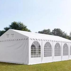 Professzionális rendezvénysátor 6x10m  ponyva  lángálló PVC fehér  oldalmagasság+ 2,6m erősített szerkezettel acélcső Ø 50mm