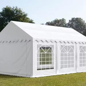 Professzionális rendezvénysátor, partisátor 4 × 6 m – 24 m², fehér, 100%-ban vízálló PVC ponyvával és extra erős, teljesen horganyzott acélszerkezettel