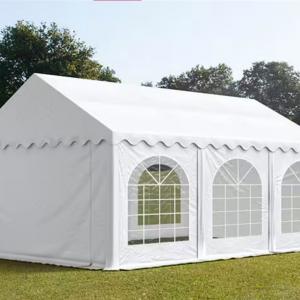 Professzionális rendezvénysátor, partisátor 4 × 6 m, 24 m², fehér PVC ponyvával, megerősített horganyzott acélszerkezettel, stabil padlókerettel és megerősített tetőszerkezettel