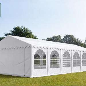 Professzionális rendezvénysátor, partisátor 5 × 12 m, 60 m², lángálló fehér PVC ponyvával, extra erős horganyzott acélszerkezettel, megerősített tetővel és stabil padlókerettel
