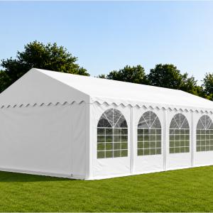 Professzionális rendezvénysátor, partisátor 6 × 10 m, 60 m², lángálló  PVC ponyvával, extra erős horganyzott acélszerkezettel, megerősített tetővel és stabil padlókerettel