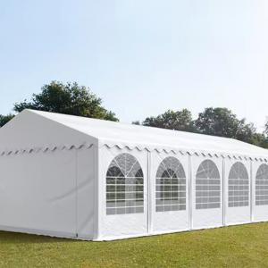 Professzionális rendezvénysátor, partisátor 6 × 12 m, 72 m², PVC fehér ponyvával, extra erős horganyzott acélszerkezettel, megerősített tetővel és stabil padlókerettel
