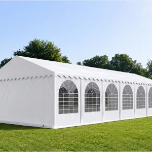 Professzionális rendezvénysátor, partisátor 6 × 14 m, 84 m², lángálló fehér PVC ponyvával, extra erős horganyzott acélszerkezettel,  megerősített tetővel és stabil padlókerettel