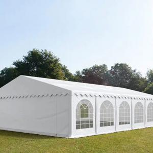 Professzionális rendezvénysátor, partisátor 8 × 12 m – fehér, vízálló PVC ponyvával, extra erős horganyzott acélszerkezettel, megerősített tetővázzal és stabil padlókerettel – 96 m²