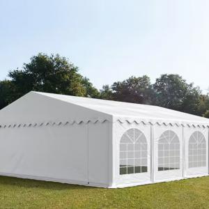 Professzionális rendezvénysátor, partisátor 8 × 8 m, 64 m², fehér PVC ponyvával, megerősített horganyzott acélszerkezettel és stabil padlókerettel