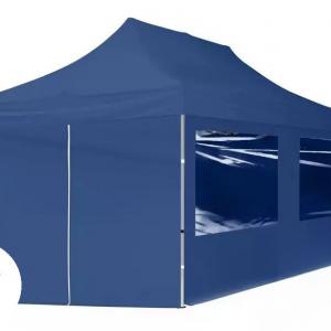 PROFI alumínium pop-up összecsukható pavilon és rendezvénysátor 3 × 6 m, 18 m², kék, vízálló PVC-bevonatú poliészter ponyvával, 32 mm-es alumíniumvázzal, ollómechanikával és állítható magassággal