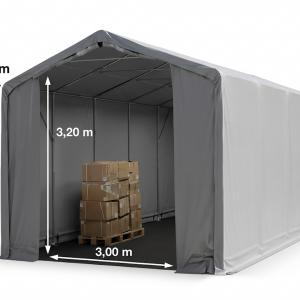Raktársátor ponyva csarnok 4x10 m oldalmagasság 3,00 m ponyva PVC  szürke