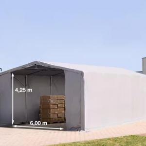 Raktársátor ponyva csarnok  8x10m,  oldalmagasság 4,00 m ponyva PVC  szürke