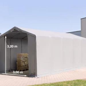Raktársátor ponyvar csarnok 4x10 m oldalmagasság 3,00 m ponyva PVC  szürke