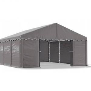 Raktársátor tároló, műhelysátor 4x6  m ponyva PE erősített horganyzott  acélvázas kivitel szürke