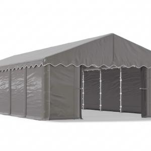 Raktársátor tároló, műhelysátor 6x12  m ponyva PE erősített horganyzott  acélvázas kivitel szürke