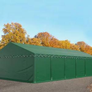 Raktársátor, tárolósátor 6 × 12 m – 72 m², zöld PVC ponyvával, padlókerettel és megerősített horganyzott acélszerkezettel