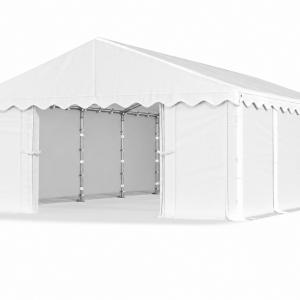 Raktársátor, tárolósátor, ipari sátor 5 × 8 m – 40 m², erős PE ponyvával, horganyzott acélvázzal fehér