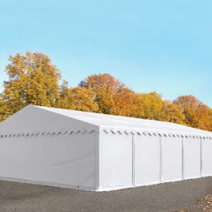 Raktársátor, tárolósátor, ipari sátor 8 × 12 m – 96 m², fehér PVC ponyvával, padlókerettel és erősített horganyzott acélszerkezettel