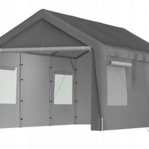 Raktársátor, tárolósátor, mobilgarázs 3 × 6 m – 18 m², fémvázzal, levehető oldalfalakkal és feltekerhető ablakokkal