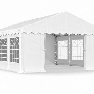 Rendzevénysátor 3 × 6 m – 18 m² alapterület, PE ponyvával, horganyzott acélvázzal fehér