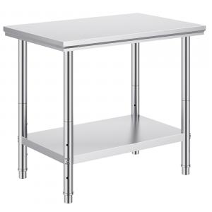 Rozsdamentes acél konyhai munkaasztal – 90 × 60 × 85 cm terhelhetőség 300 kg
