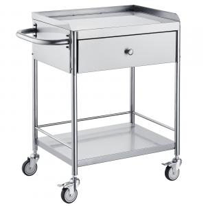 Rozsdamentes acél laboratóriumi kocsi 71 x 42 x 78 cm terhelhetőség 100 kg